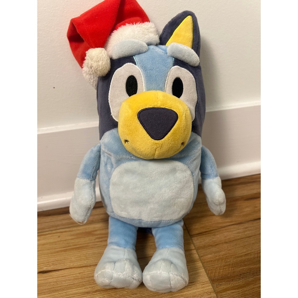Bluey‎ Plush Toy Kids Medium Blue Christmas Santa Hat Kohl's Cares Holiday